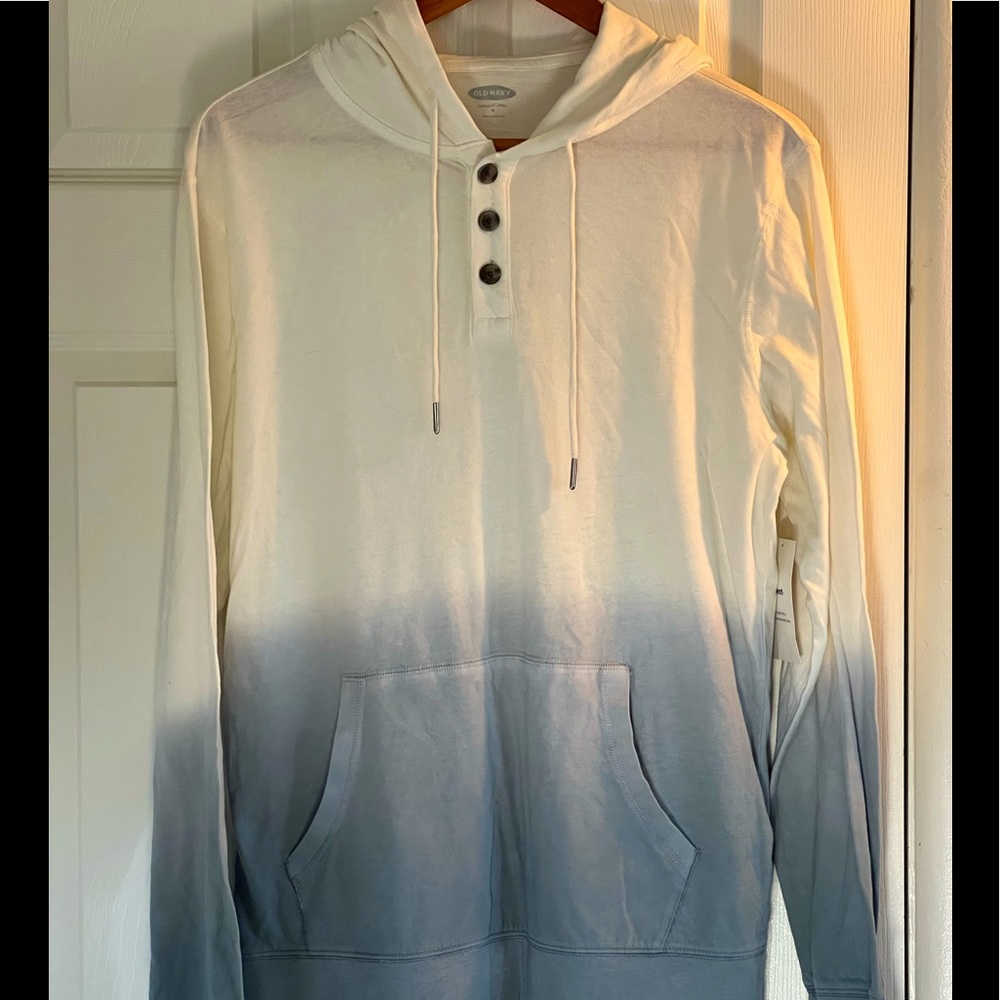 Medium ombré white/ light blue lightweight hoodie- old navy